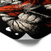 Christmas Tiger With Santa Hat Coffee Lover Funny  Poster (Hoek)