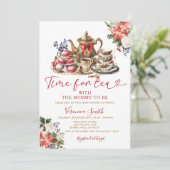 Christmas Time for Tea Baby Shower with mommy Kaart (Staand voorkant)