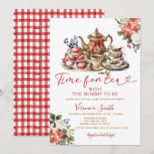 Christmas Time for Tea Baby Shower with mommy Kaart (Voorkant / Achterkant)