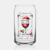 Christmas Time Is Better with Wine  Blikvorm Glas (Achterkant)