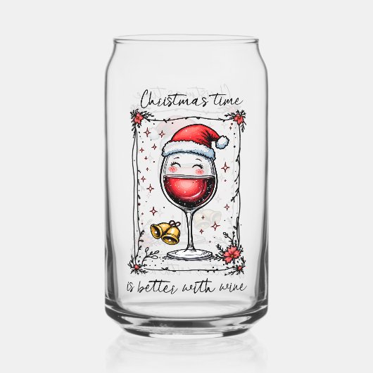 Christmas Time Is Better with Wine  Blikvorm Glas (Achterkant)