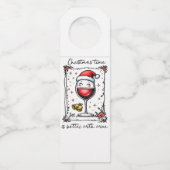 Christmas Time Is Better with Wine  Flessenhanger (Voorkant)