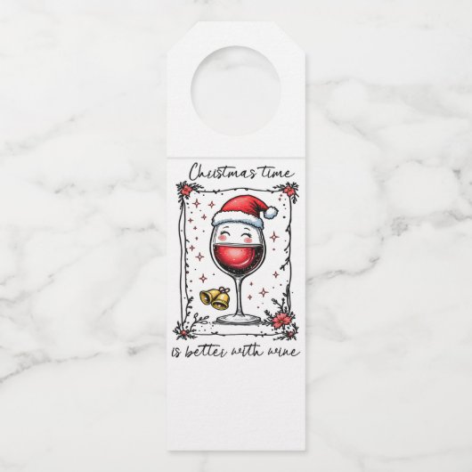 Christmas Time Is Better with Wine  Flessenhanger (Voorkant)