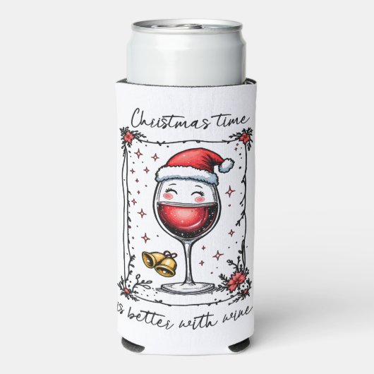 Christmas Time Is Better with Wine Seltzer Blikjeskoeler (Seltzer Achterkant)