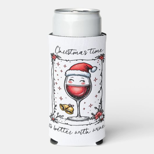 Christmas Time Is Better with Wine Seltzer Blikjeskoeler (Seltzer Voorkant)