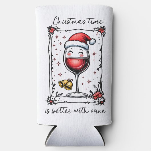 Christmas Time Is Better with Wine  Seltzer Blikjeskoeler (Voorkant)