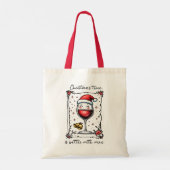 Christmas Time Is Better with Wine Tote Bag (Achterkant)