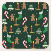 Christmas time with gingerbread and candy canes, kartonnen onderzetters (Voorkant)