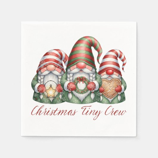 Christmas Tiny Crew Holiday Gnome Servet (Voorkant)