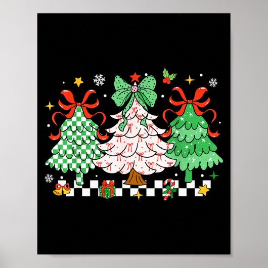 Christmas Tis The Season Coquette Bow Christmas Tr Poster (Voorkant)