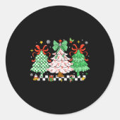 Christmas Tis The Season Coquette Bow Christmas Tr Ronde Sticker (Voorkant)