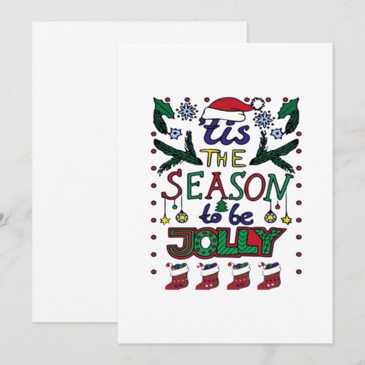 Christmas Tis The Season Feestdagenkaart (Voorkant / Achterkant)