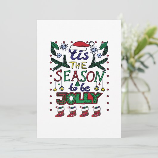 Christmas Tis The Season Feestdagenkaart (Staand voorkant)