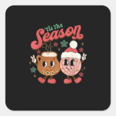 Christmas Tis The Season Mexican Concha Pan Dulce  Vierkante Sticker (Voorkant)