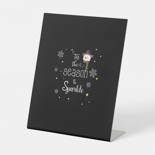 Christmas Tis The Season To Sparkle  Reclamebord Met Voetstuk (Voorkant)