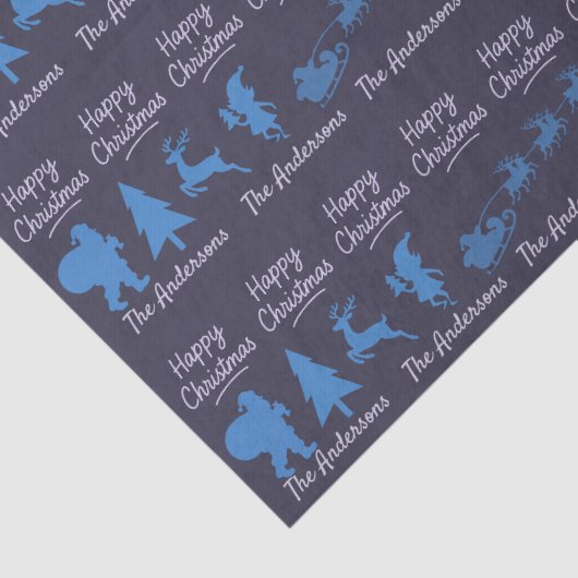 Christmas Tissue Paper - Blue Silhouette Design Tissuepapier (Detail)