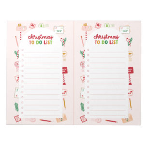 Christmas to do lijst checklist Notitieblok