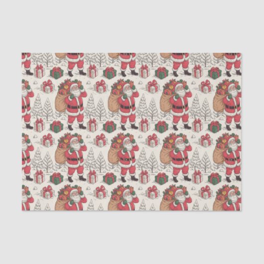 Christmas Toile Chinoiserie Tissuepapier (Voorkant)