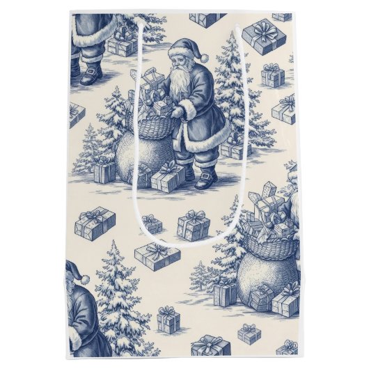 Christmas toile medium cadeauzakje (Achterkant)