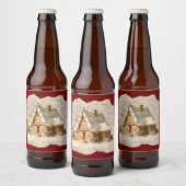 Christmas toile Santa Bier Etiket (Flessen)