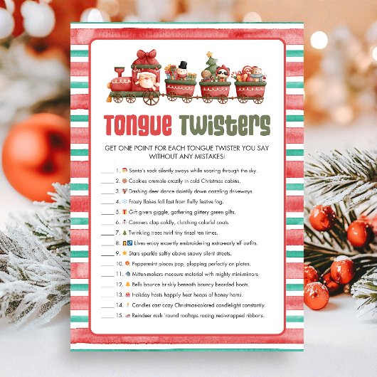 Christmas Tongue Twister Game Feestdagenkaart