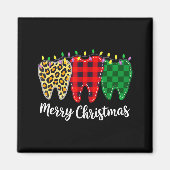 Christmas Tooth Dentist Dental Istant Teeth Leopar Magneet (Voorkant)