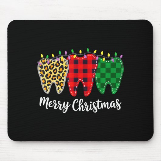 Christmas Tooth Dentist Dental Istant Teeth Leopar Muismat (Voorkant)