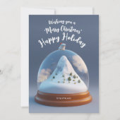 christmas top of the world snowglobe tiny mouse feestdagenkaart (Voorkant)