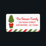 Christmas Topiary Return Address Labels<br><div class="desc">PreppyPrint.com - Kerst vieren in stijl! Voeg uw gepersonaliseerde aanraking aan deze grote terugkeeradresetiketten toe. Breng dit ontwerp ook over op de producten van uw keuze! Ga naar mijn ontwerperwinkel,  PreppyPrint.com,  voor het coördineren van objecten,  waaronder kerstkaarten.</div>