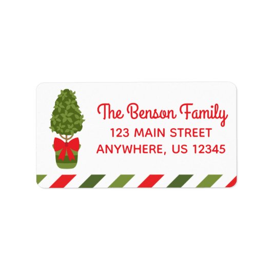 Christmas Topiary Return Address Labels (Voorkant)