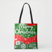Christmas Tote Bag – White Ornaments (Voorkant)