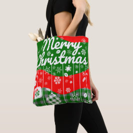 Christmas Tote Bag – White Ornaments