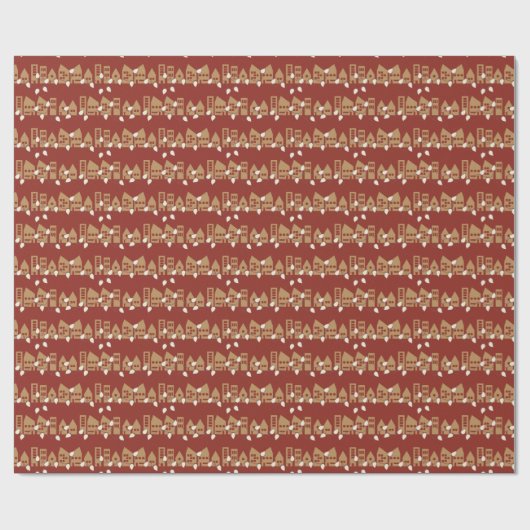 Christmas town Gift wrap Cadeaupapier (Vlak)