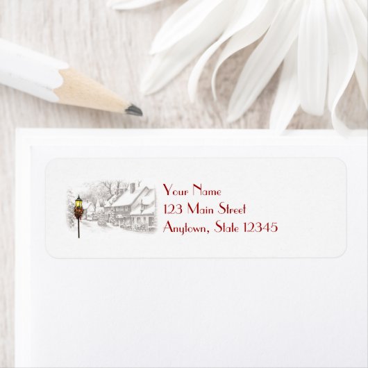 Christmas Town Retour Adreslabels Etiket (Insitu)