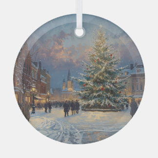 Christmas Town Square Tree Dectoration Glas Ornament