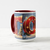 Christmas TOY Mug Holiday Kids & Sparkling Letters Mok (Voorkant links)