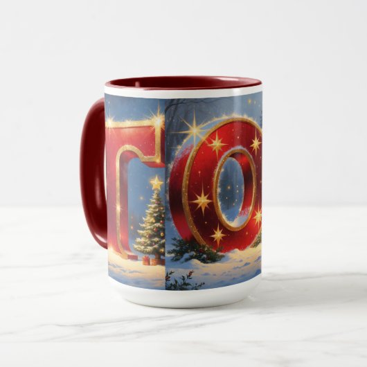 Christmas TOY Mug Holiday Kids & Sparkling Letters Mok (Voorkant links)