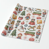 Christmas Toyland & Trains Wrapping Paper for Kids Cadeaupapier (Uitgerold)