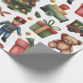 Christmas Toyland & Trains Wrapping Paper for Kids Cadeaupapier (Hoek)