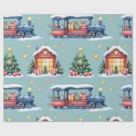 Christmas Toyland & Trains Wrapping Paper for Kids Cadeaupapier