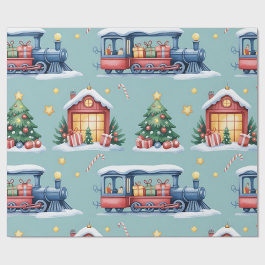 Christmas Toyland & Trains Wrapping Paper for Kids Cadeaupapier (Vlak)