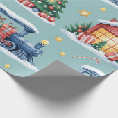 Christmas Toyland & Trains Wrapping Paper for Kids Cadeaupapier (Hoek)