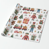 Christmas Toyland & Trains Wrapping Paper for Kids Cadeaupapier (Uitgerold)