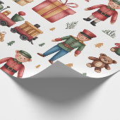 Christmas Toyland & Trains Wrapping Paper for Kids Cadeaupapier (Hoek)