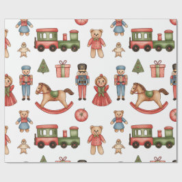 Christmas Toyland & Trains Wrapping Paper for Kids Cadeaupapier