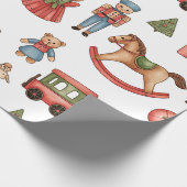 Christmas Toyland & Trains Wrapping Paper for Kids Cadeaupapier (Hoek)