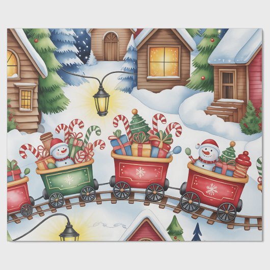 Christmas Toyland & Trains Wrapping Paper for Kids Cadeaupapier (Vlak)