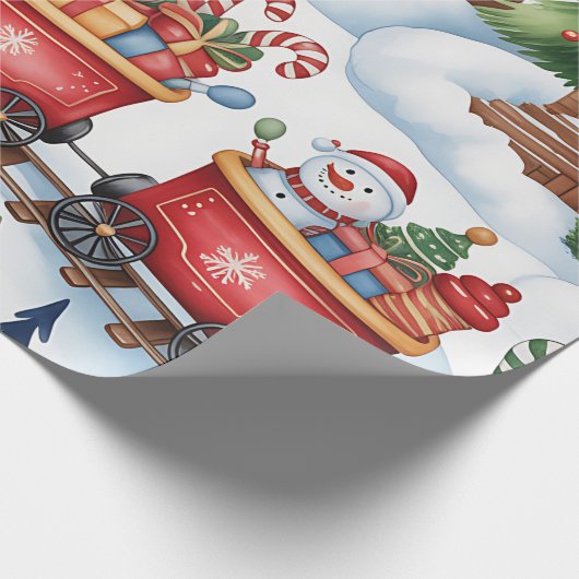Christmas Toyland & Trains Wrapping Paper for Kids Cadeaupapier (Hoek)