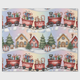 Christmas Toyland & Trains Wrapping Paper for Kids Cadeaupapier