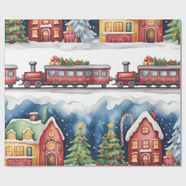 Christmas Toyland & Trains Wrapping Paper for Kids Cadeaupapier